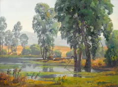 Paul A. Grimm, Reflections, oil on canvas affixed to board