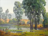 Paul A. Grimm, Reflections, oil on canvas affixed to board