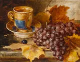 A still life with grapes by Yuliy Yulevich Klever, oil on board, offered Jun 2016