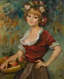Marcel Dyf, Claudine aux fruits, 1965, oil on canvas