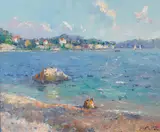 Pierre Bittar, Au Bord de L'eau, oil on canvas