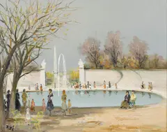 Marcel Dyf, Bassin des Tuileries, 1950, oil on canvas