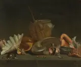 A still life with sea shells and mollusks by French School, oil on canvas, sold Mar 2016