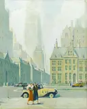The streets of New York by Lee Lash, oil on canvas, sold Mar 2016
