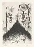 Arnulf Rainer und Günter Brus, Vertiefung mit Bewölkung, 1985, 5 Blatt: Jew. Kaltnadelradierung über Heliogravur auf Velin