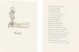 Hermann Hesse, Konzert, 2 Blatt: Aquarell und Tuschfeder bzw. Schreibmaschinentext auf Papier