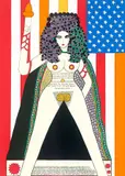 Dorothy Iannone, I lift my lamp besides the golden door, 1977, Farbserigrafie auf Papier