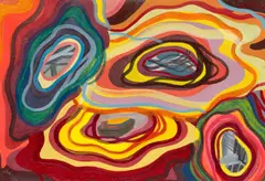 Franz Ackermann, Ohne Titel (mental map), 1992, Mischtechnik auf Papier