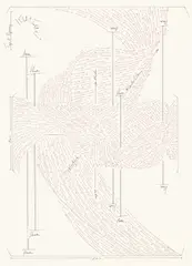 ReWrite-Studie 1 by Jorinde Voigt, 2008, Rote und schwarze Tinte und Bleistift auf Papier, sold Nov 2013