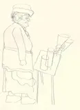 Alte Blumenfrau by George Grosz, 1930, Bleistift auf Papier, sold Dec 2007
