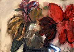 Anemonen by Klaus Fußmann, 1982, Aquarell und Deckweiß auf Velin (aus einem Skizzenblock), sold Nov 2008