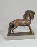 Ponyhäuptling by Renée Sintenis, 1940, Bronze mit brauner Patina, auf Steinsockel montiert. Höhe (ohne Sockel): 11,3 cm (4 ½ in.), sold Nov 2008