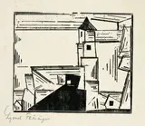 Lyonel Feininger, Gelbe Dorfkirche 3, 1931, Holzschnitt auf Japanbütten