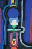 Max Ackermann, Ohne Titel, 1974, Pastell auf schwarzem Papier