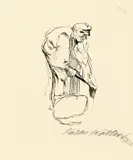 Arbeiter by Käthe Kollwitz, Um 1895, Tuschfeder auf Papier, sold Nov 2008