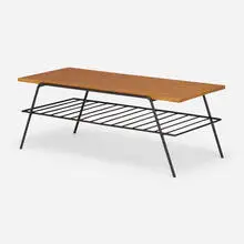 Carlo Hauner, Coffee table, c. 1955, jatoba, enameled wrought iron