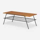 Carlo Hauner, Coffee table, c. 1955, jatoba, enameled wrought iron