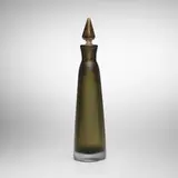 Paolo Venini, Inciso bottle with stopper, c. 1950, wheel-carved glass