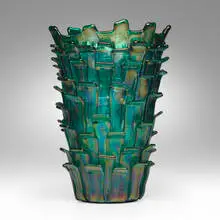 Fulvio Bianconi, Ritagli vase, 1992, iridized glass