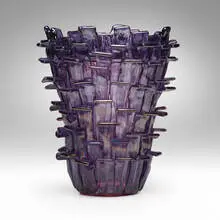 Fulvio Bianconi, Ritagli vase, 2001, iridized glass