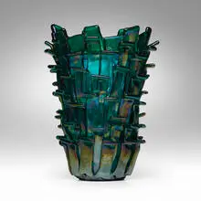 Fulvio Bianconi, Ritagli vase, 1999, iridized glass