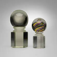 Paperweights, set of two by Venini, c. 1950, internally decorated glass, sold Feb 2024