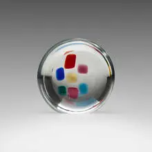 Gianni Versace, Post Moderno paperweight, 1998, internally decorated glass