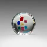 Gianni Versace, Post Moderno paperweight, 1998, internally decorated glass