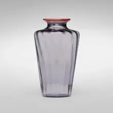 Monofiori Rigadin vase by Venini, 2001, ribbed glass with applied lip, sold Feb 2024