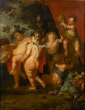 A bacchanalian scene with putti by Peter Paul Rubens, oil on canvas, sold Mar 2016