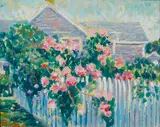 Sam Barber, A glimpse of the sea, Nantucket; A Nantucket cottage (a pair), first signed 'S Barber' (lower right) and titled