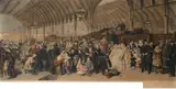 The Railway Station by Francis Holl, Coloured engraving after William Powell Frith, 1866, offered Feb 2016