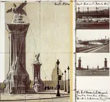 The Pont Alexandre III, Wrapped, Project for Paris by Christo, 1991, Farblithographie und Collage auf Karton, sold Dec 2007