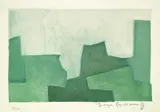 Serge Poliakoff, Komposition in Grün, 1969, Farbaquatinta und Radierung auf Velin