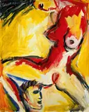Voyeur III by Helmut Middendorf, 1983, Acryl auf Papier, sold Nov 2009