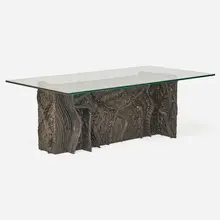 Sculptured Metal dining table by Paul Evans, Paul Evans Studio for Directional, sold Sep 2018