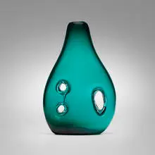 Forato vase, model 4395 by Fulvio Bianconi, c. 1951, sommerso glass with perforations, sold Feb 2024