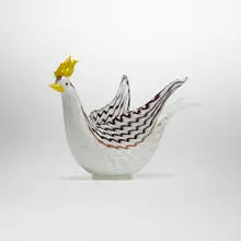 Bird, model 5109 by Dino Martens, c. 1952, internally decorated glass, sold Feb 2024