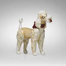Poodle by Salviati & C., c. 1960, glass with applied decoration and gold leaf, sold Feb 2024