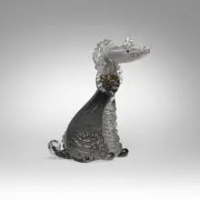 Alfredo Barbini, Poodle, model WI66, c. 1961, glass with applied details