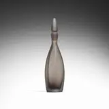 Paolo Venini, Inciso bottle with stopper, 1992, wheel-carved glass