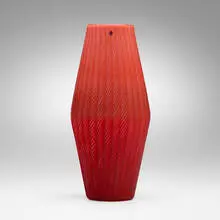 Primaries vase by James Carpenter, 1982, internally decorated glass, sold Feb 2024