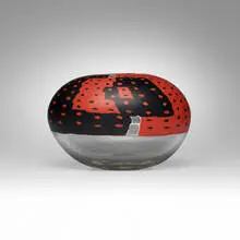 Murrine vase by Massimo Nordio, 1998, glass canes with wheel carved surface, sold Feb 2024