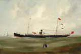 The S.S. Trevorian steaming into Dunkirk by Henri Versailles, oil on canvas, sold Feb 2016