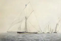 Thomas Goldsworthy Dutton, Cutter Yacht 'Julia' R.Y.S. 111 Tons, Lithograph in colours, 1853
