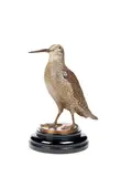 Franz Xavier Bergman, cold painted bronze model of a snipe, cold painted bronze