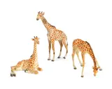 Franz Bergman, group of three cold painted bronze models of giraffes, cold painted bronze