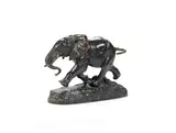 late 19th century bronze model of Éléphant du Sénégal by Barbedienne by Antoine-Louis Barye, bronze, sold Feb 2016