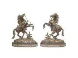 Guillaume Coustou the Elder, pair of late 19th century bronze models of the 'Marley Horses', bronze