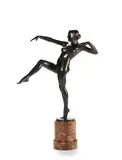 Art Deco bronze figure of a nude dancer by Alfred Keller, bronze, offered Feb 2016